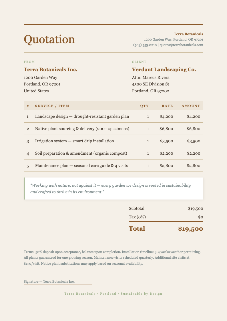 Earth tone natural quotation